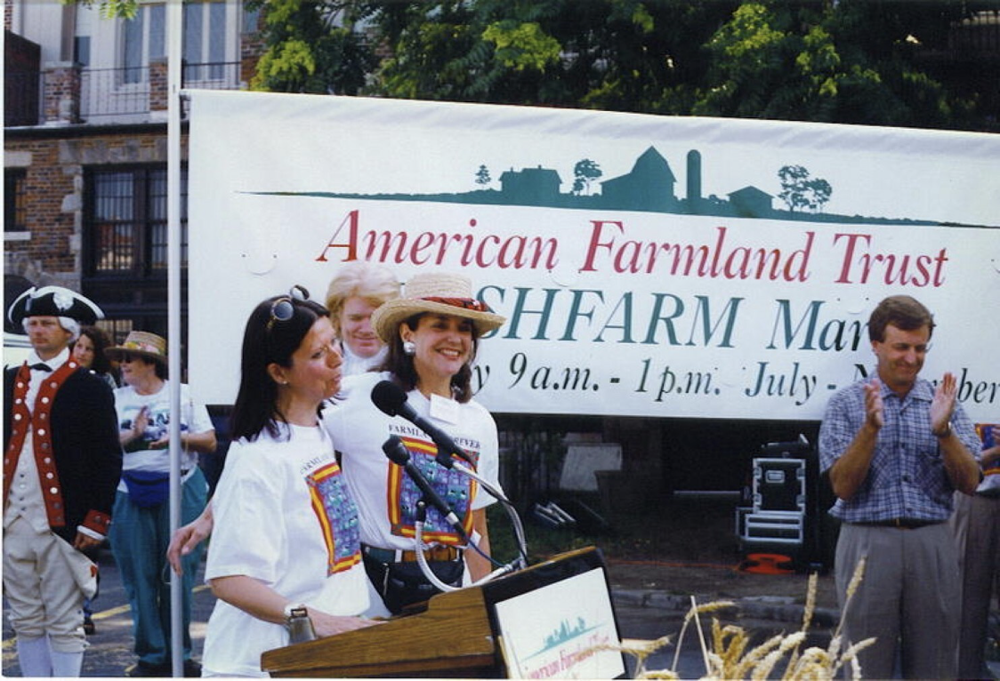This image depicts the founders of the Dupont Circle farmers market in Washington DC on opening day in 1997.
